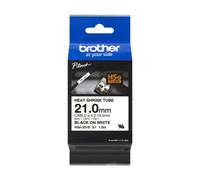 Brother HSE-251E 21mm Black on White Heat Shrink Tube
