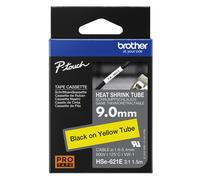Brother HSE-621E Heat Shrink Tubes black on yellow 9mm x 1.5m for Brot