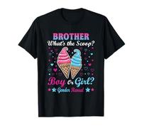 Brother Ice Cream Whats The Scoop Gender Reveal Matching T-Shirt