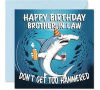 Brother in Law Birthday Card - Dont get too Hammered - Happy Birthday Card for Brother in Law from Sister Sibling, 145mm Underwater Party Design Bday Greeting Cards