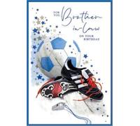 Brother in law Birthday Card - Football Sport Men Male - Size: 19.5cm x 13cm (7.5" x 5.25") C50-G