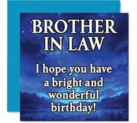 Brother in Law Birthday Card - Magical Night Sky - Happy Birthday Card for Brother in Law from Sister Sibling, 145mm Bright and Wonderful Sentiment Bday Greeting Cards