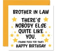 Brother in Law Birthday Card - Nobody Else Quite Like You - Happy Birthday Card for Brother in Law from Sister Sibling, 145mm rude funny Bday Greeting Cards