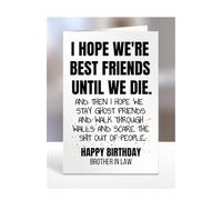 Brother In Law Card Gifts, Funny Friendship, Humourous, For Men, Women, Presents For Christmas, Birthday, Female, Male, I Hope We're Best Friends, A5-269_39