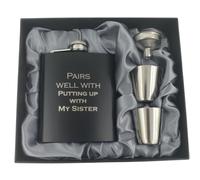 Brother in Law Gifts Funny, Cool Gifts for Brother in Law Adult, Brother in Law Birthday Gifts, Future Brother in Law Gifts, Brother in Law Christmas, Pairs Well Putting Up With Sister Flask (My)