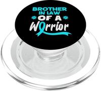 Brother In Law Of A Warrior Cervical Cancer Support PopSockets PopGrip for MagSafe