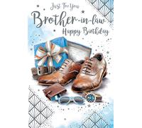 Brother In Law Shoes Belt & Wallet 9" x 6" Happy Birthday Card