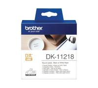 Brother Label Roll 24mm Round 1000 Per Roll Black on White DK11218