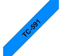Brother TC 591 - Laminated tape - 9 mm - black on blue