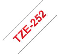 Original Brother P-Touch TZE252 24mm Gloss Tape - Red on White