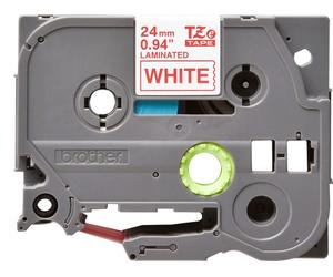 Brother Laminated Tape 24Mm. Label Colour: Red On White Tape Type: Tze Print Tec