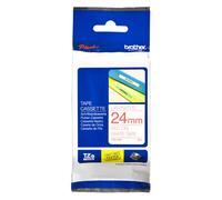 Brother Laminated Tape 24mm, Red on White