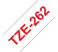 Brother TZe-262 Labelling Tape Cassette, Red on White, 36 mm (W) x 8M (L), Laminated, Brother Genuine Supplies