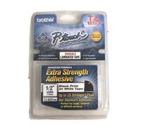 Brother Laminated Tape Black on White Extra Strength (Clam), 12mm (TZeS231CS)