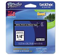 Brother White On Black Label Tape 6mm x 8m - TZE315