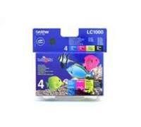 Brother LC-1000BK/LC-1000C/LC-1000M/LC-1000Y Inkjet Cartridge, Black/Cyan/Magenta/Yellow, Multi-Pack, Standard Yield, Includes 4 x Inkjet Cartridges, Brother Genuine Supplies