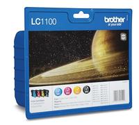 Brother LC-1100BK/LC-1100C/LC-1100M/LC-1100Y Inkjet Cartridges, Black/Cyan/Magenta/Yellow, Multi-Pack, Standard Yield, Includes 4 x Inkjet Cartridges, Brother Genuine Supplies