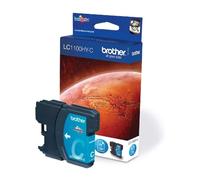 Brother LC-1100HYC Inkjet Cartridge, Cyan, Single Pack, High Yield, Includes 1 x Inkjet Cartridge, Brother Genuine Supplies