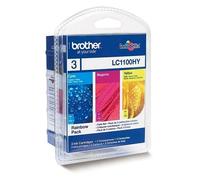 Brother LC-1100HYC/LC-1100HYM/LC-1100HYY Inkjet Cartridge, Cyan/Magenta/Yellow,