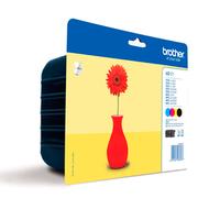 BROTHER LC-121 ink cartridge black and tri-colour 1-pack blister without alarm