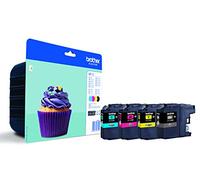 Brother LC-123BK/LC-123C/LC-123M/LC-123Y Inkjet Cartridges, Black/Cyan/Magenta/Yellow, Multi-Pack, High Yield, Includes 4 x Inkjet Cartridges, Brother Genuine Supplies