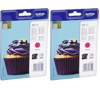 Brother LC-123MBP LC-123 Ink Cartridge Standard Capacity 600-Page in Blister Packaging Magenta (Pack of 2)