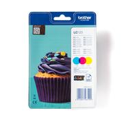 BROTHER LC-123 ink cartridge cyan magenta and yellow standard capacity 1-pack blister without alarm