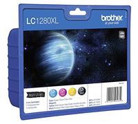Brother LC-1280XLBK/LC-1280XLC/LC-1280XLM/LC-1280XLY Inkjet Cartridge, Black/Cyan/Magenta/Yellow, Multi-Pack, Super High Yield, Includes 4 x Inkjet Cartridges, Brother Genuine Supplies