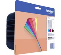 Brother LC-223BK/LC-223C/LC-223M/LC-223Y Inkjet Cartridges, Black/Cyan/Magenta/Yellow, Multi-Pack, Standard Yield, Includes 4 x Inkjet Cartridges, Ge