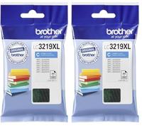 Brother LC-3219XLC Inkjet Cartridge, Cyan, Single Pack, Super High Yield, Includes 1 x Inkjet Cartridge, Genuine Supplies (Pack of 2)