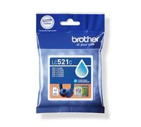 Brother LC-521C Inkjet Cartridge, Cyan, Single Pack, includes 1 x Inkjet Cartridge, Genuine Supplies, Standard