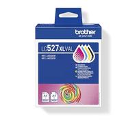 Brother LC-527XLBK/LC-527XLC/LC-527XLM/LC-527XLY Inkjet Cartridges, Black/Cyan/Magenta/Yellow, High Yield, Multi-Pack, includes 4 x Inkjet Cartridges, Genuine Supplies