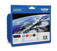 Brother LC-985BK/LC-985C/LC-985M/LC-985Y Inkjet Cartridges, Black/Cyan/Magenta/Y
