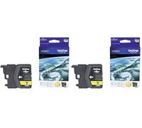 Brother LC-985Y Inkjet Cartridge, Yellow, Single Pack, Standard Yield, Includes 1 x Inkjet Cartridge, Genuine Supplies (Pack of 2)