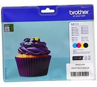 Genuine Original Brother LC123 4-Pack BK/Y/C/M Printer Ink Cartridge - No Box