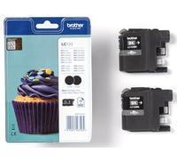 Brother LC123BK Black Ink Cartridges Twin Pack Genuine 2×12.1ml A4 600 Pages