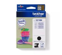 Brother LC221BK. Black ink type: Pigment-based ink Supply type: Single pack Printing colours: Black Quantity per pack: 1 pc(s) Black ink page yield: 260 pages