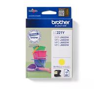 Brother LC221Y. Colour ink type: Pigment-based ink Supply type: Single pack Colour ink page yield: 260 pages Printing colours: Yellow Quantity per pack: 1 pc(s)