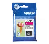 Brother LC3213M. Colour ink type: Pigment-based ink Cartridge capacity: High (XL) Yield Supply type: Single pack Colour ink page yield: 400 pages Printing colours: Magenta Quantity per pack: 1 pc(s)