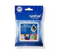 Brother LC521BK Genuine Ink Cartridge - Black. Supply type: Single pack Printing colours: Black Quantity per pack: 1 pc(s) Black ink page yield: 500 pages