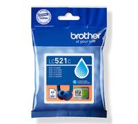 Brother LC-521C Inkjet Cartridge, Cyan, Single Pack, includes 1 x Inkjet Cartridge, Genuine Supplies, Standard