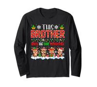 Brother Loves His Cute Reindeers Xmas Group Santa Reindeers Long Sleeve T-Shirt