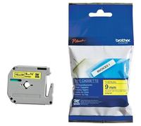 Brother M-K621BZ Original Label Tape (9mm x 8m) Black on Yellow