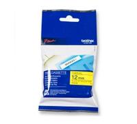 Brother M-K631BZ Black On Yellow Non-Laminated 12mm Plastic Labelling Tape