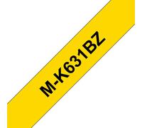 Brother P-touch M-K631BZ 12mm x 8m Black On Yellow Plastic MK631BZ