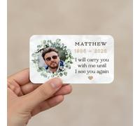 Brother Memorial Gift - Personalised Memorial Wallet Card with Photo Name & Dates - In Loving Memory Remembrance Keepsake - Sympathy Bereavement for Loss of a Brother