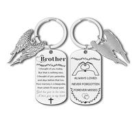 Brother Memorial Keychain Memorial Gifts for Loss of Brother Sympathy Jewelry In Memory of Brothers Gift Bereavement Keepsake Funeral Condolences Grief Gifts Sympathy Gift for Family