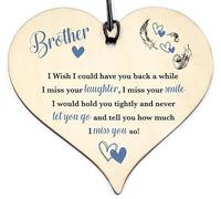 BROTHER memorial plaque heart wooden Hanging grave sign tribute remembrance keepsake loss loved one missing sympathy bereavement funeral Decor Birthday keepsake Sign #1142