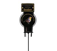 Brother Metal Robin Spike Vase With Black Plastic Insert Graveside Memorial Flower Holder Vase - Durable Metal Spike Grave Decoration Elegant Tribute for Loved Ones