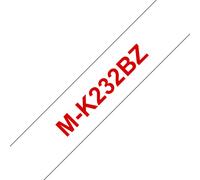 Original Brother P-Touch MK232BZ 12mm Plastic Tape - Red on White